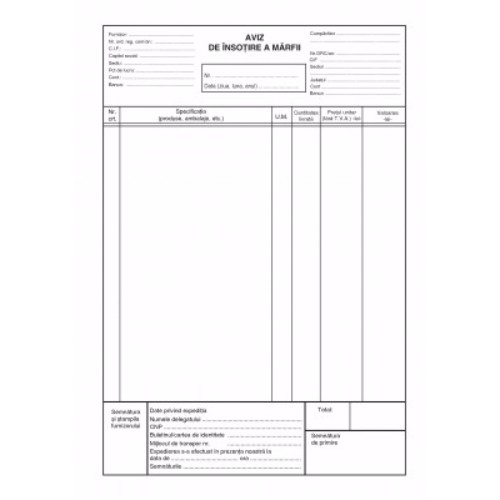 Aviz de expeditie A4, 3 exemplare. Aviz de expeditie A4, 3 exemplare.