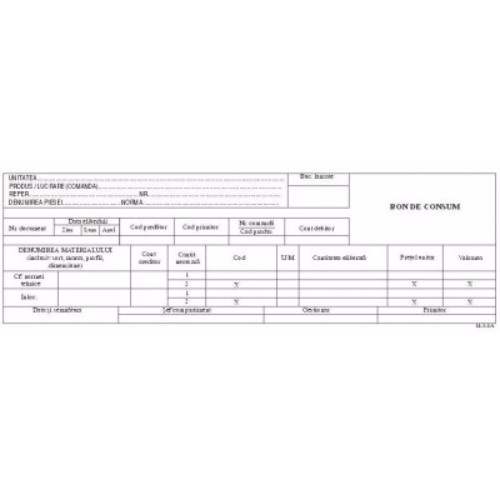 Bon consum colectiv A5 autocopitiv
