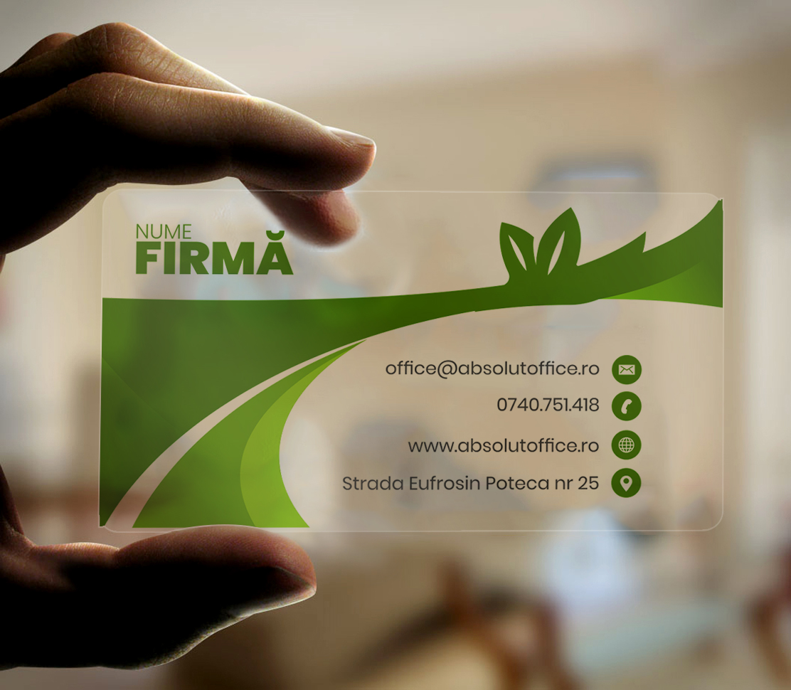 Carti de vizita transparente – PVC – Eco Carti de vizita transparente – PVC – Eco