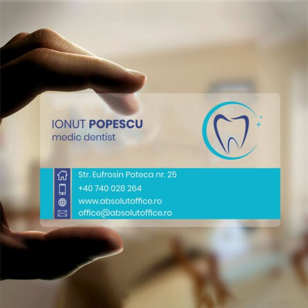 Carti de vizita transparente – PVC – Dentist 03
