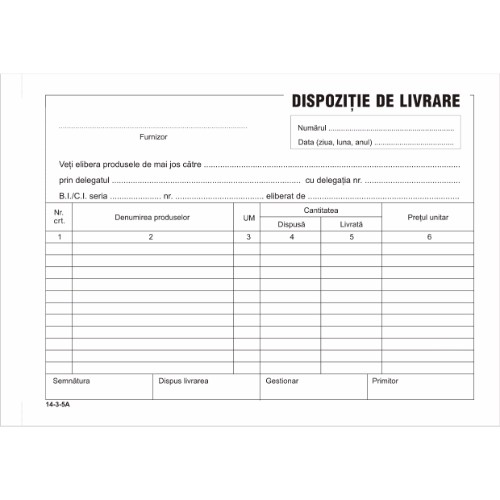 Dispozitie de livrare