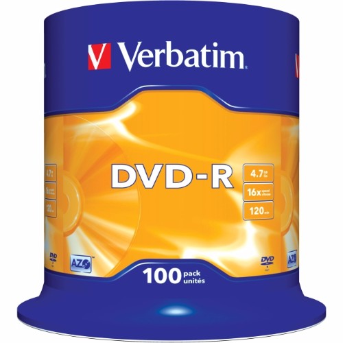 DVD-R Verbatim, 16x, 4.7 GB – Matt Silver, 100buc/bulk