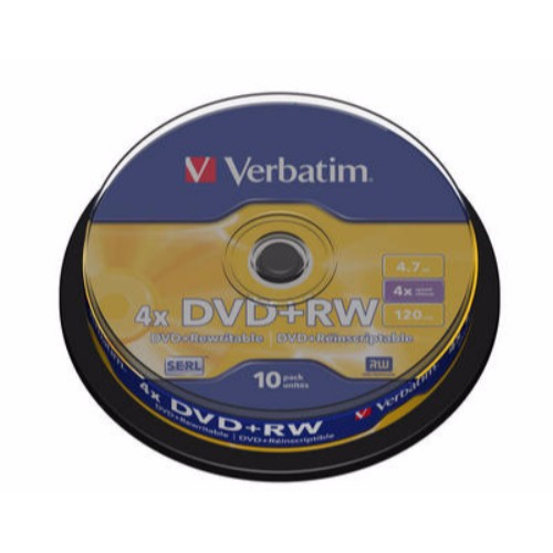 DVD RW Verbatim, 4x, 4.7 GB – Matt Silver, 10buc/bulk