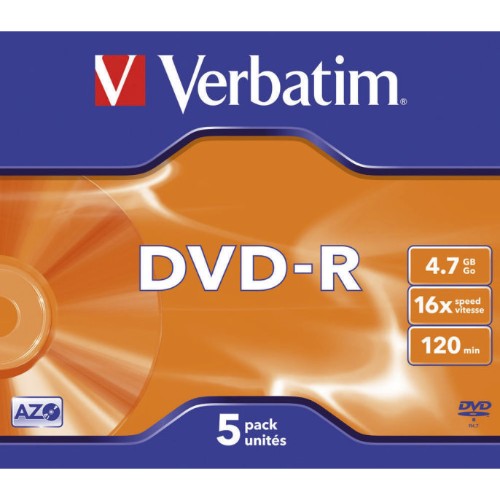 DVD-R Verbatim, 16x, 4.7 GB – Matt Silver, 5 buc/set