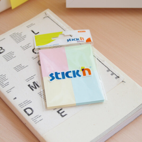 Notes autoadeziv 38 x 51 mm, 4 x 50 file/set, Stick”n – 4 culori pastel