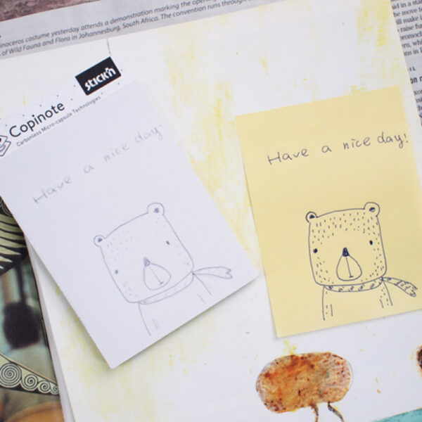 Notes autoadeziv 101 x 75 mm, 20 seturi/carnet, autocopiativ, Stick”n