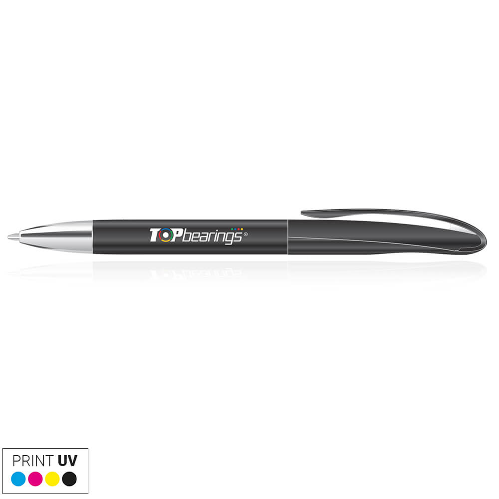 Pix din plastic negru, personalizat gratuit – INES BLACK Pix din plastic negru, personalizat gratuit – INES BLACK