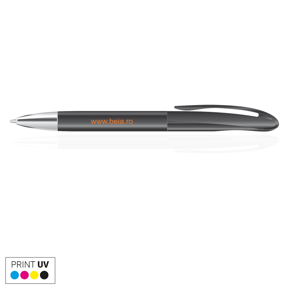 Pix din plastic negru, personalizat gratuit – INES BLACK Pix din plastic negru, personalizat gratuit – INES BLACK