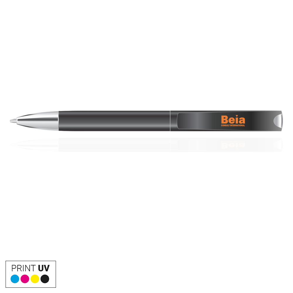 Pix din plastic negru, personalizat gratuit – INES BLACK Pix din plastic negru, personalizat gratuit – INES BLACK