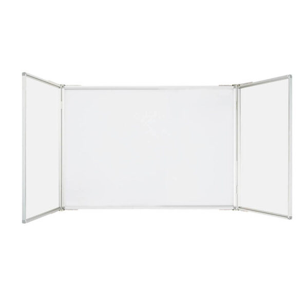 Tabla magnetica triptica alba Visual, 120 x 400 cm, rama de aluminiu