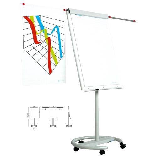 Flipchart magnetic SMIT Vario cu brate si rotite