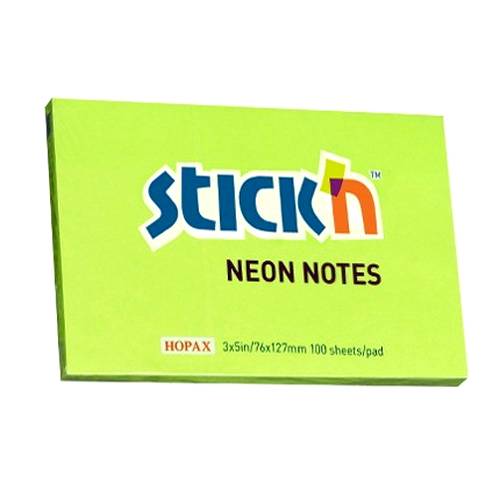 Notes autoadeziv 76 x 127 mm, Stick”n, neon