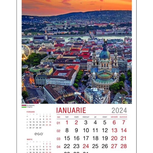Calendar 2024, pentru perete – Orasele lumii
