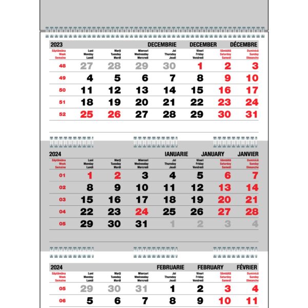 Calendar 2024, pentru perete – Triptic Pliat