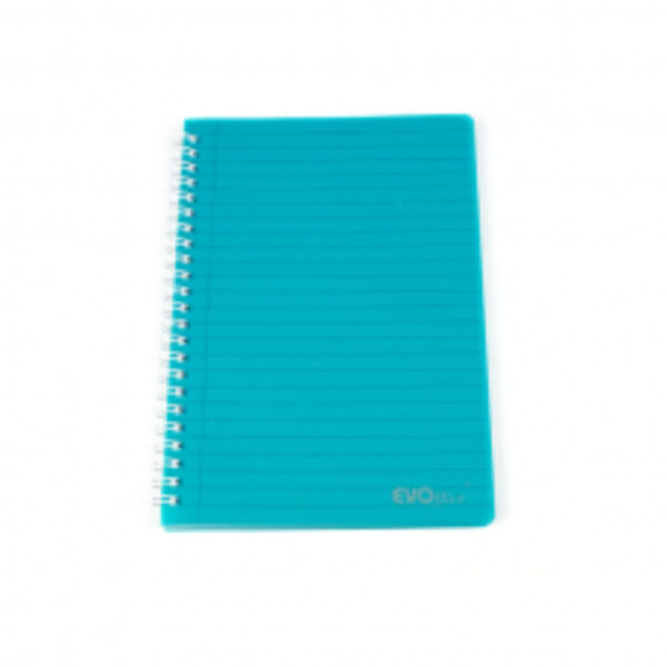 Caiet A5 cu spira metalica, microperforatii si coperti plastic, 100 file – EVOffice