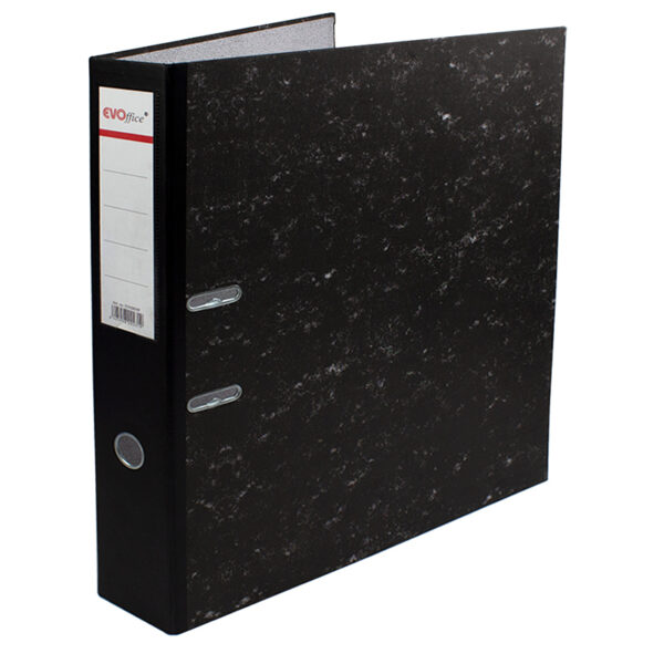 Biblioraft carton marmorat negru cu margine metalica, A3, portrait, 7.5 cm EVOffice