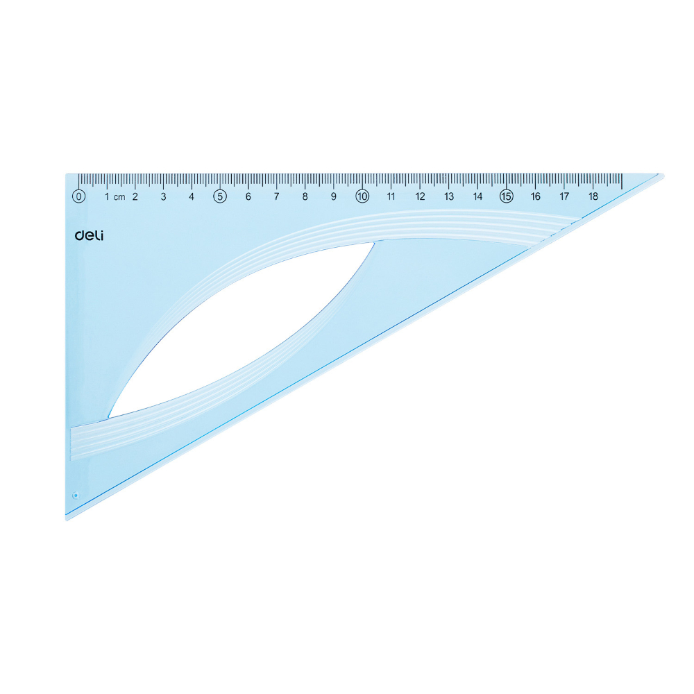Echer 18cm 60 Grade Albastru Transparent Deli Echer 18cm 60 Grade Albastru Transparent Deli