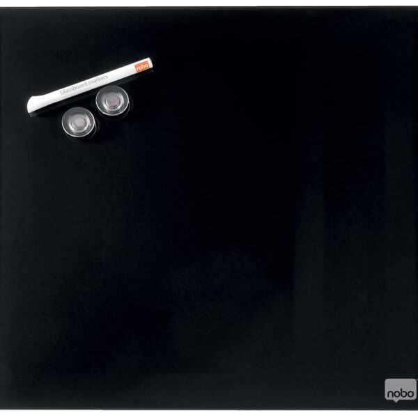 Tabla Magnetica Sticla 45*45 Cm Neagra+accesorii Diamond Nobo