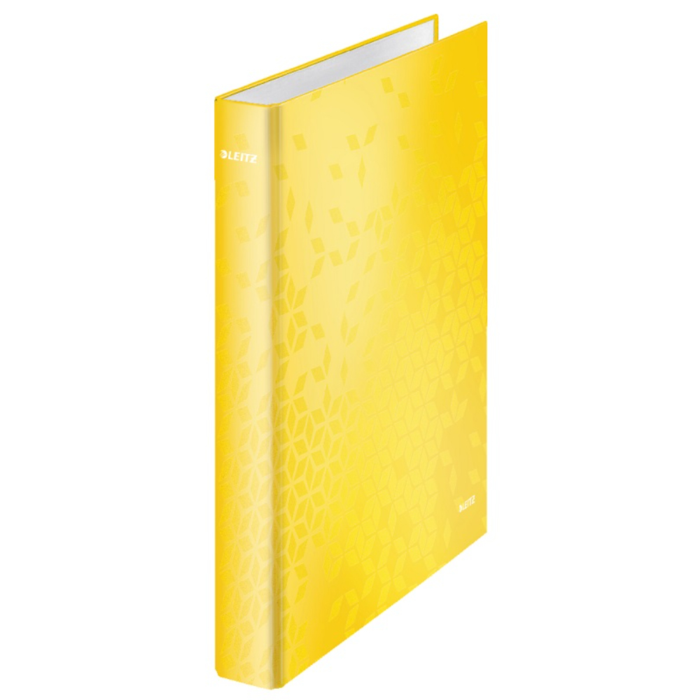 Caiet mecanic Leitz WOW, carton laminat, partial reciclat, FSC, A4, mecanism 4DR, inel 25 mm Caiet mecanic Leitz WOW, carton laminat, partial reciclat, FSC, A4, mecanism 4DR, inel 25 mm