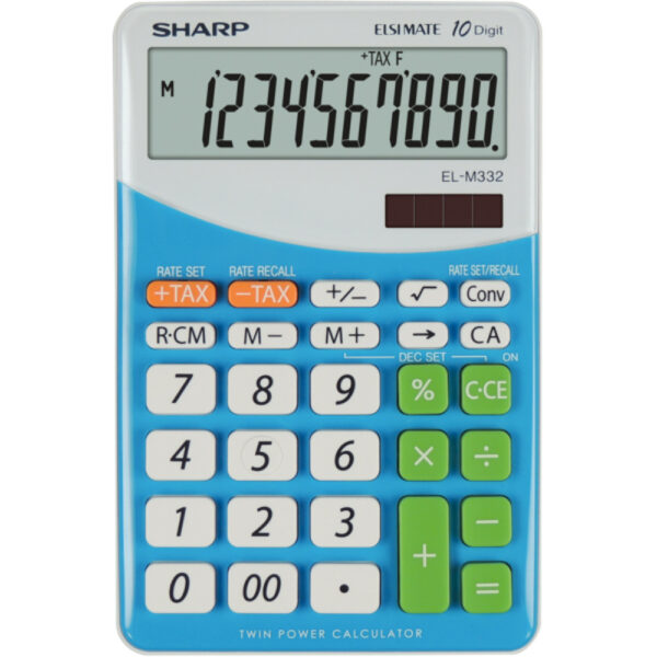 Calculator de birou, 10 digits, 149 x  100 x 27 mm, dual power, SHARP EL-M332BBL