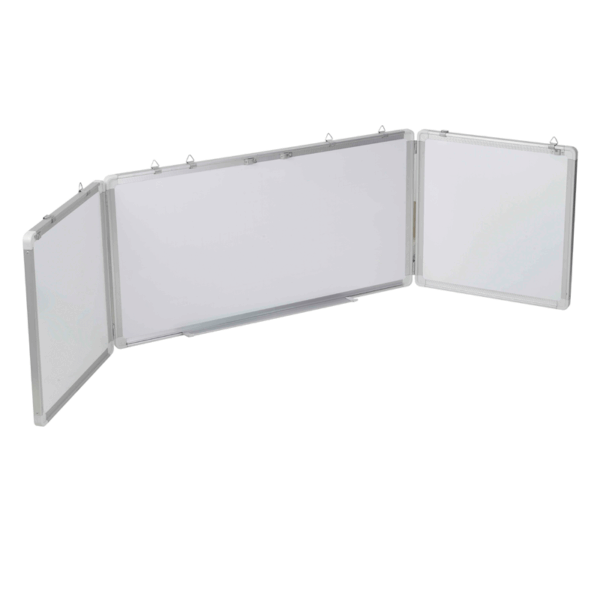 Sistem de afisare si prezentare (cabinet) – whiteboard magnetic cu rama aluminiu cu 5 suprafete total 100*400 cm EVOffice*